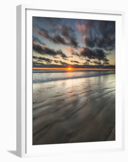 Beach Textures at Sunset in Carlsbad, Ca-Andrew Shoemaker-Framed Premium Photographic Print