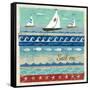 Beach Travel 3-Richard Faust-Framed Stretched Canvas