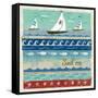 Beach Travel 3-Richard Faust-Framed Stretched Canvas