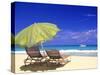 Beach Umbrella, Abaco, Bamahas-Michael DeFreitas-Stretched Canvas