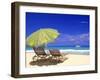 Beach Umbrella, Abaco, Bamahas-Michael DeFreitas-Framed Photographic Print