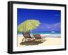 Beach Umbrella, Abaco, Bamahas-Michael DeFreitas-Framed Photographic Print