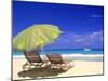 Beach Umbrella, Abaco, Bamahas-Michael DeFreitas-Mounted Photographic Print