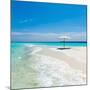 Beach Umbrella in the Maldives-John Harper-Mounted Photographic Print