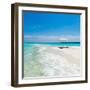 Beach Umbrella in the Maldives-John Harper-Framed Photographic Print