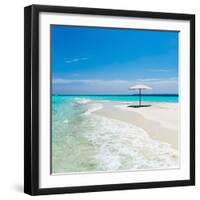 Beach Umbrella in the Maldives-John Harper-Framed Photographic Print