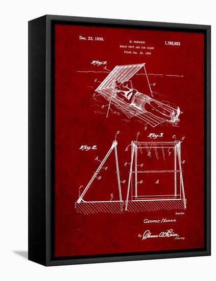 Beach Umbrella Patent 1929-Cole Borders-Framed Stretched Canvas