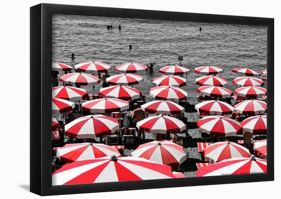 Beach Umbrellas Amalfi Coast Italy-null-Framed Poster