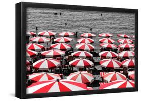 Beach Umbrellas Amalfi Coast Italy-null-Framed Poster