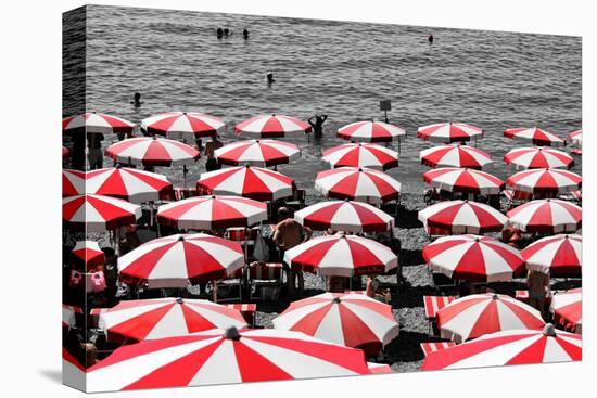 Beach Umbrellas Amalfi Coast Italy-null-Stretched Canvas