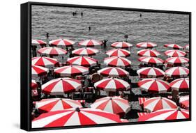 Beach Umbrellas Amalfi Coast Italy-null-Framed Stretched Canvas