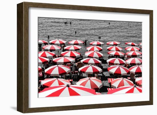 Beach Umbrellas Amalfi Coast Italy-null-Framed Photo