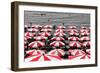 Beach Umbrellas Amalfi Coast Italy-null-Framed Photo