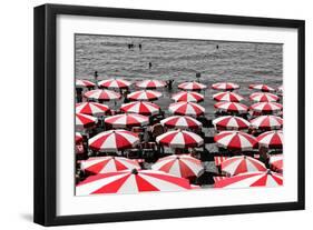 Beach Umbrellas Amalfi Coast Italy-null-Framed Photo