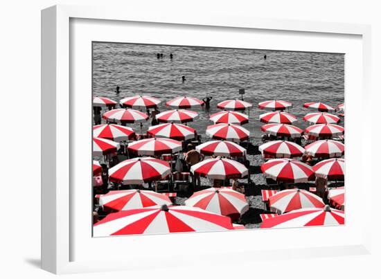 Beach Umbrellas Amalfi Coast Italy-null-Framed Photo