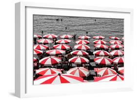 Beach Umbrellas Amalfi Coast Italy-null-Framed Photo