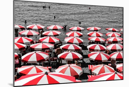 Beach Umbrellas Amalfi Coast Italy-null-Mounted Photo