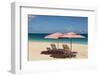 Beach umbrellas on Grace Bay Beach, Providenciales, Turks and Caicos Islands, Caribbean.-Michael DeFreitas-Framed Photographic Print