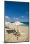 Beach umbrellas on Grace Bay Beach, Providenciales, Turks and Caicos Islands, Caribbean.-Michael DeFreitas-Mounted Photographic Print