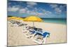 Beach umbrellas on Grace Bay Beach, Providenciales, Turks and Caicos Islands, Caribbean.-Michael DeFreitas-Mounted Photographic Print