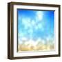 Beach under Sun Shot in Manual Mode Out of Focus-VibrantImage-Framed Art Print