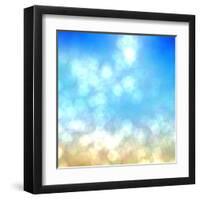 Beach under Sun Shot in Manual Mode Out of Focus-VibrantImage-Framed Art Print