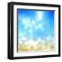 Beach under Sun Shot in Manual Mode Out of Focus-VibrantImage-Framed Art Print