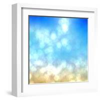 Beach under Sun Shot in Manual Mode Out of Focus-VibrantImage-Framed Art Print