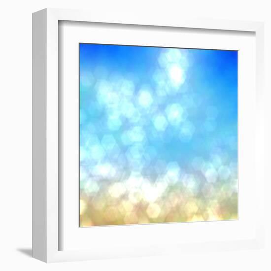 Beach under Sun Shot in Manual Mode Out of Focus-VibrantImage-Framed Art Print