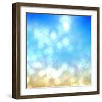 Beach under Sun Shot in Manual Mode Out of Focus-VibrantImage-Framed Art Print