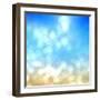 Beach under Sun Shot in Manual Mode Out of Focus-VibrantImage-Framed Art Print