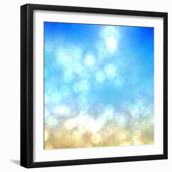 Beach under Sun Shot in Manual Mode Out of Focus-VibrantImage-Framed Art Print