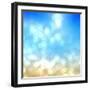 Beach under Sun Shot in Manual Mode Out of Focus-VibrantImage-Framed Art Print