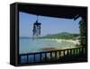 Beach View from Bungalow, Laem Yai Hut Home, Hat Sai Kaew Beach, Ko Samet Island, Rayong, Thailand-Richard Nebesky-Framed Stretched Canvas