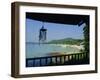 Beach View from Bungalow, Laem Yai Hut Home, Hat Sai Kaew Beach, Ko Samet Island, Rayong, Thailand-Richard Nebesky-Framed Photographic Print