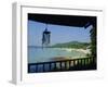 Beach View from Bungalow, Laem Yai Hut Home, Hat Sai Kaew Beach, Ko Samet Island, Rayong, Thailand-Richard Nebesky-Framed Photographic Print