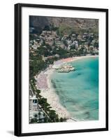 Beach View from Monte Pellegrino, Mondello, Sicily, Italy-Walter Bibikow-Framed Photographic Print