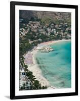 Beach View from Monte Pellegrino, Mondello, Sicily, Italy-Walter Bibikow-Framed Photographic Print