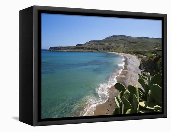 Beach View, Kato Zakros, Lasithi Region, Crete, Greek Islands, Greece, Europe-Stuart Black-Framed Stretched Canvas