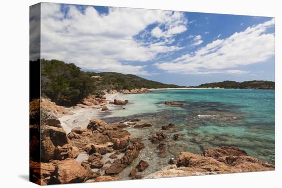 Beach View of Baie De Rondinara Bay, Corsica, France-Walter Bibikow-Stretched Canvas