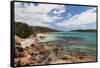 Beach View of Baie De Rondinara Bay, Corsica, France-Walter Bibikow-Framed Stretched Canvas