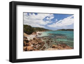 Beach View of Baie De Rondinara Bay, Corsica, France-Walter Bibikow-Framed Photographic Print