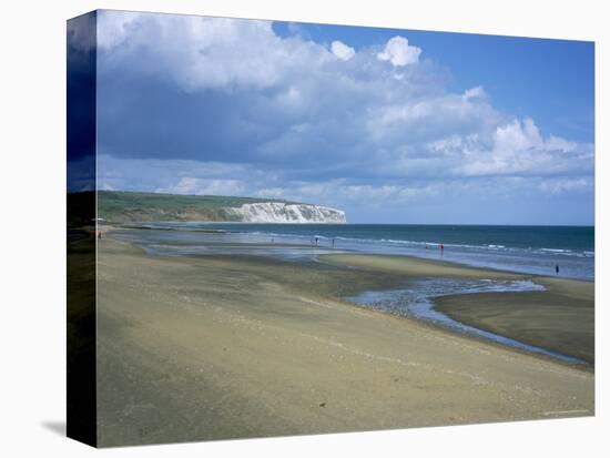 Beach View to Culver Cliff, Sandown, Isle of Wight, England, United Kingdom-David Hunter-Stretched Canvas