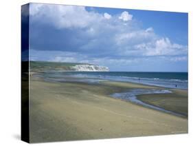 Beach View to Culver Cliff, Sandown, Isle of Wight, England, United Kingdom-David Hunter-Stretched Canvas