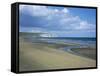 Beach View to Culver Cliff, Sandown, Isle of Wight, England, United Kingdom-David Hunter-Framed Stretched Canvas