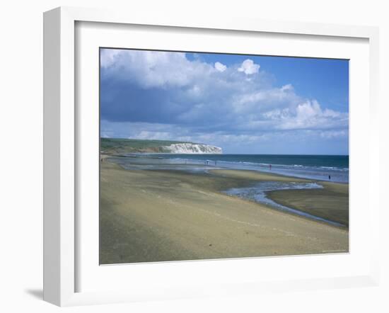 Beach View to Culver Cliff, Sandown, Isle of Wight, England, United Kingdom-David Hunter-Framed Photographic Print