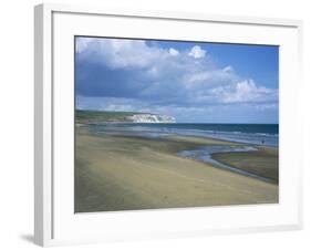 Beach View to Culver Cliff, Sandown, Isle of Wight, England, United Kingdom-David Hunter-Framed Photographic Print