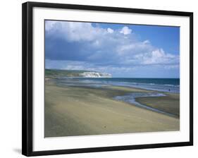 Beach View to Culver Cliff, Sandown, Isle of Wight, England, United Kingdom-David Hunter-Framed Photographic Print