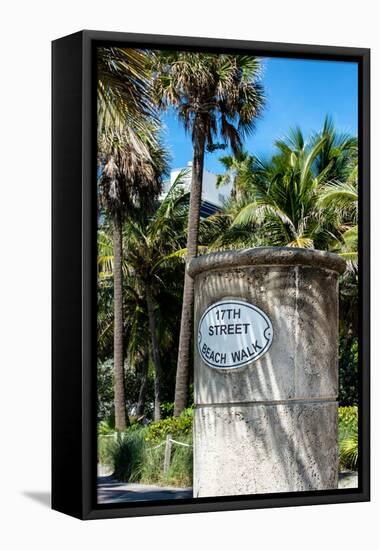 Beach Walk Sign - 17th Street - Miami Beach - Florida-Philippe Hugonnard-Framed Stretched Canvas