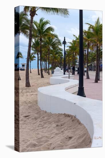 Beach wall in Fort Lauderdale, Broward County, Florida, USA-null-Stretched Canvas